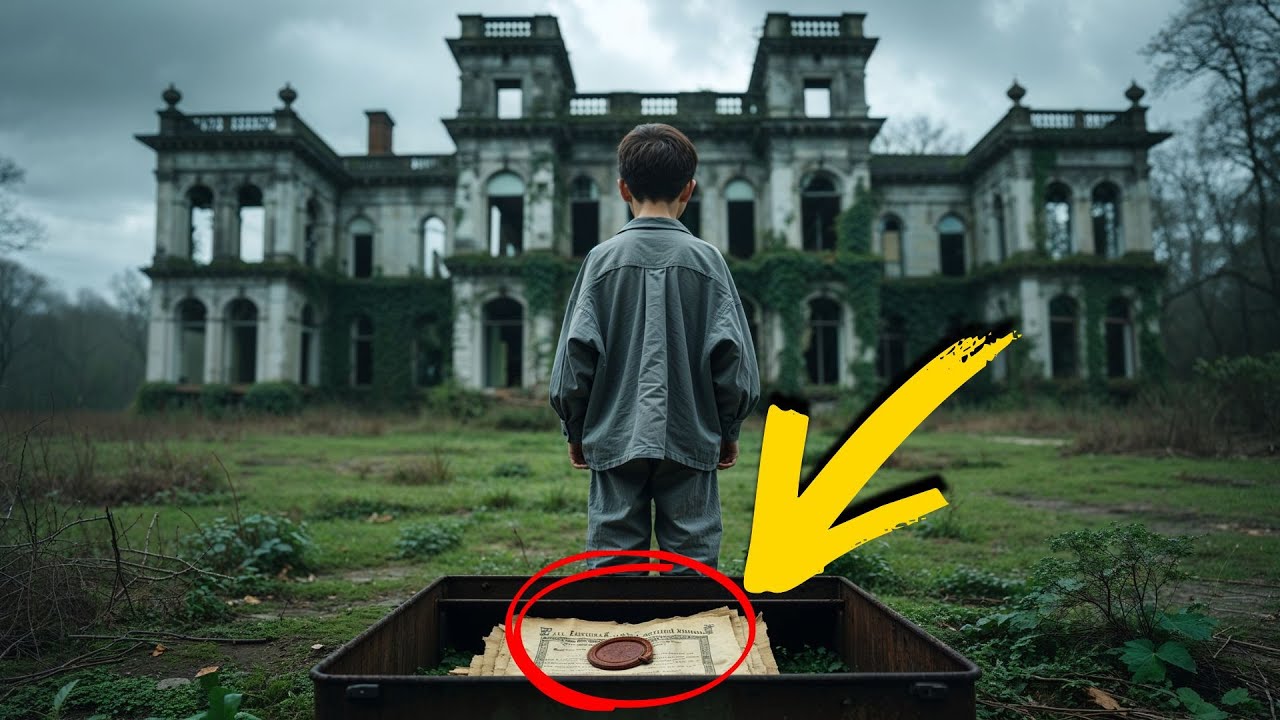 THE ORPHAN BOY CLEANED THE ABANDONED MANSION FOR FREE — AND FOUND HIS GRANDFATHER'S WILL IN THE TRAS