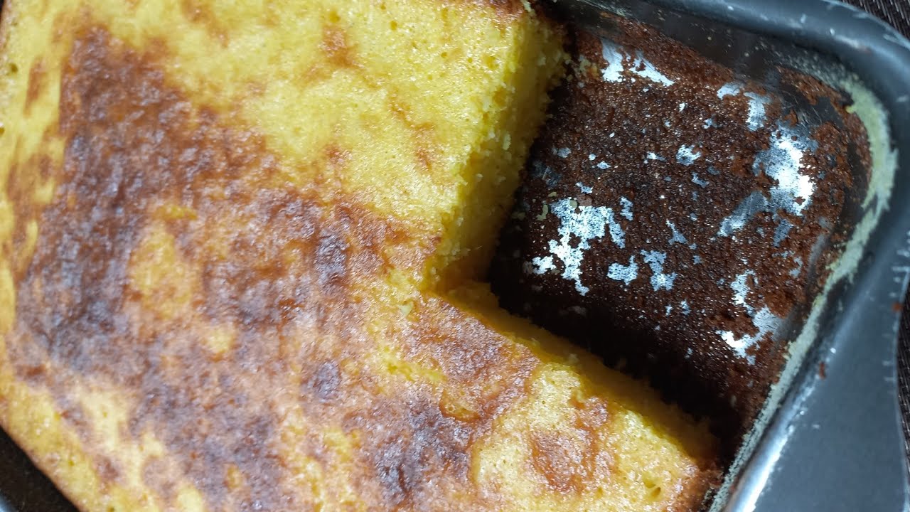 Bolo de milho sem farinha de trigo.