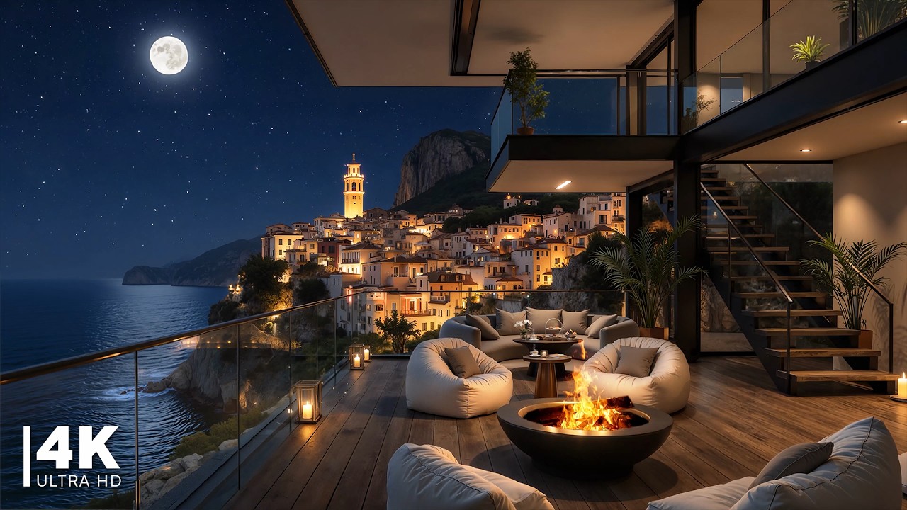 Elegant Night Jazz in Italy | Luxury Apartment Ambience for Relax, Chill | Soft Jazz Piano Music