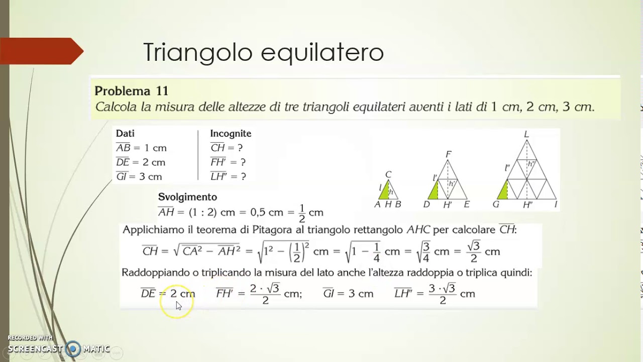 2.8 Teorema di Pitagora nel triangolo equilatero