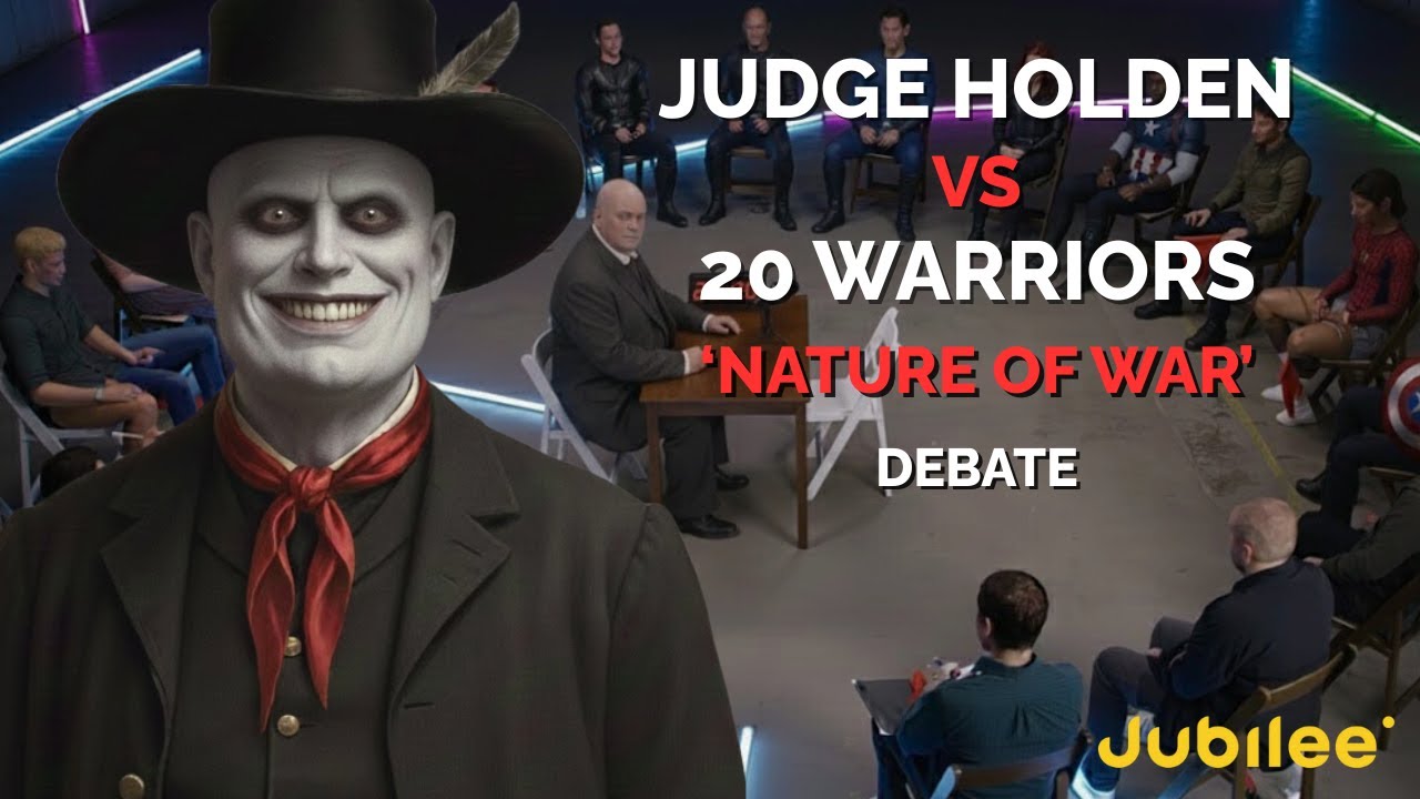 Judge Holden vs 20 Warriors Debate 'THE NATURE OF WAR' - Jubilee Parody
