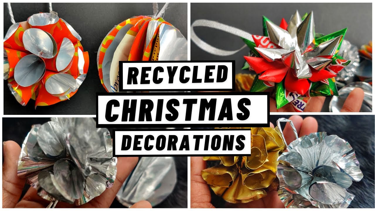 NEW DIY CHRISTMAS RECYCLED DECORATIONS|EMPTY PACKET REUSE IDEA|LOW BUDGET CHRISTMAS CRAFT IDEAS
