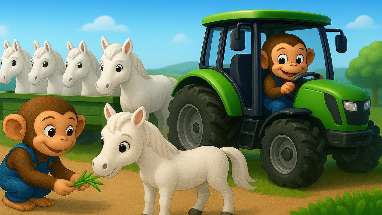 Farm Work: Horse Trapped In A Hole, Monkey Farmer Tries To Save The Horse  | Cobby Farm