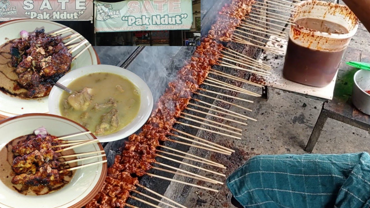 RIBUAN TUSUK SATE KAMBING LUDES DALAM SEHARI || SATE PAK NDUT