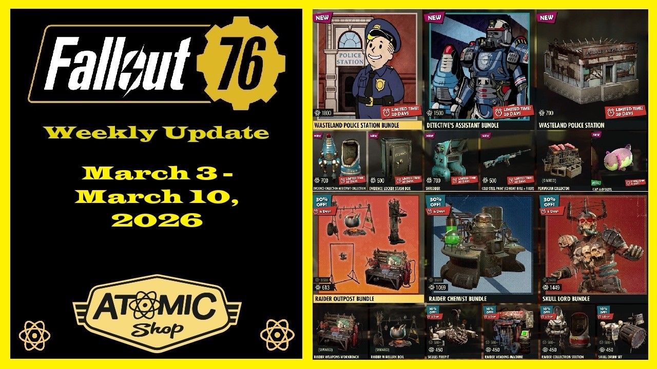 New Atomic Shop Weekly Update From March 3 to March 10, 2026 - Fallout 76 Atomic Shop Weekly Update