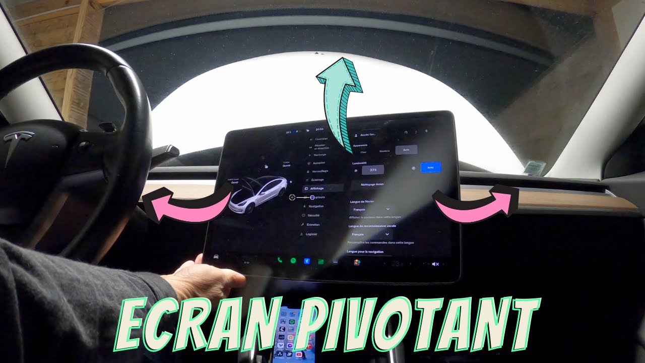Ecran orientable sur Tesla model 3 et Y : tuto et review