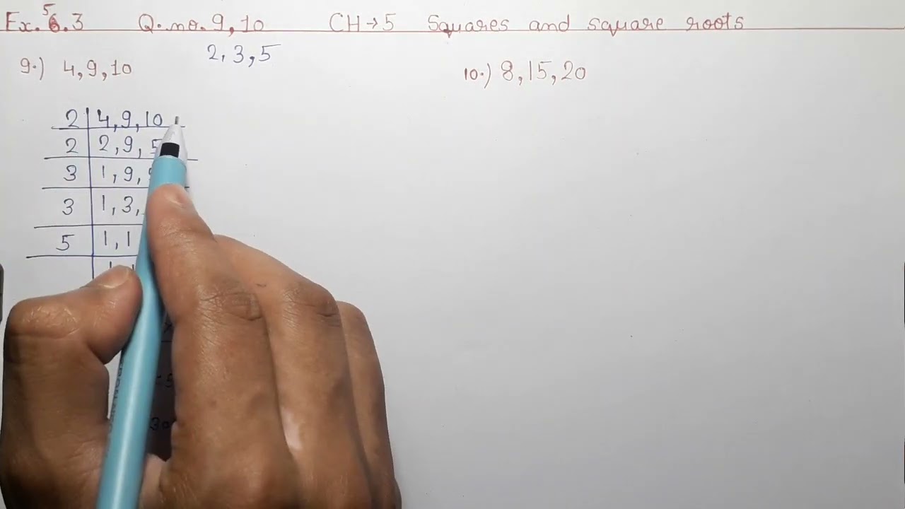 Class 8 maths | Ex.5.3 Q.9,10 | Ch 5 squares and square roots | New NCERT
