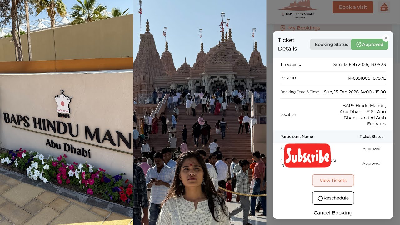 Register for Abu Dhabi Hindu Temple Visit - BAPS temple visit entry permit QR Code- UAE Temple