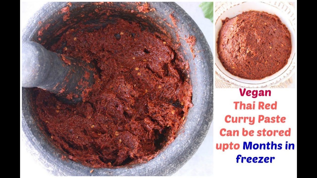 Vegan Home-made Thai Red Curry paste | Vegetarian Thai red curry paste recipe