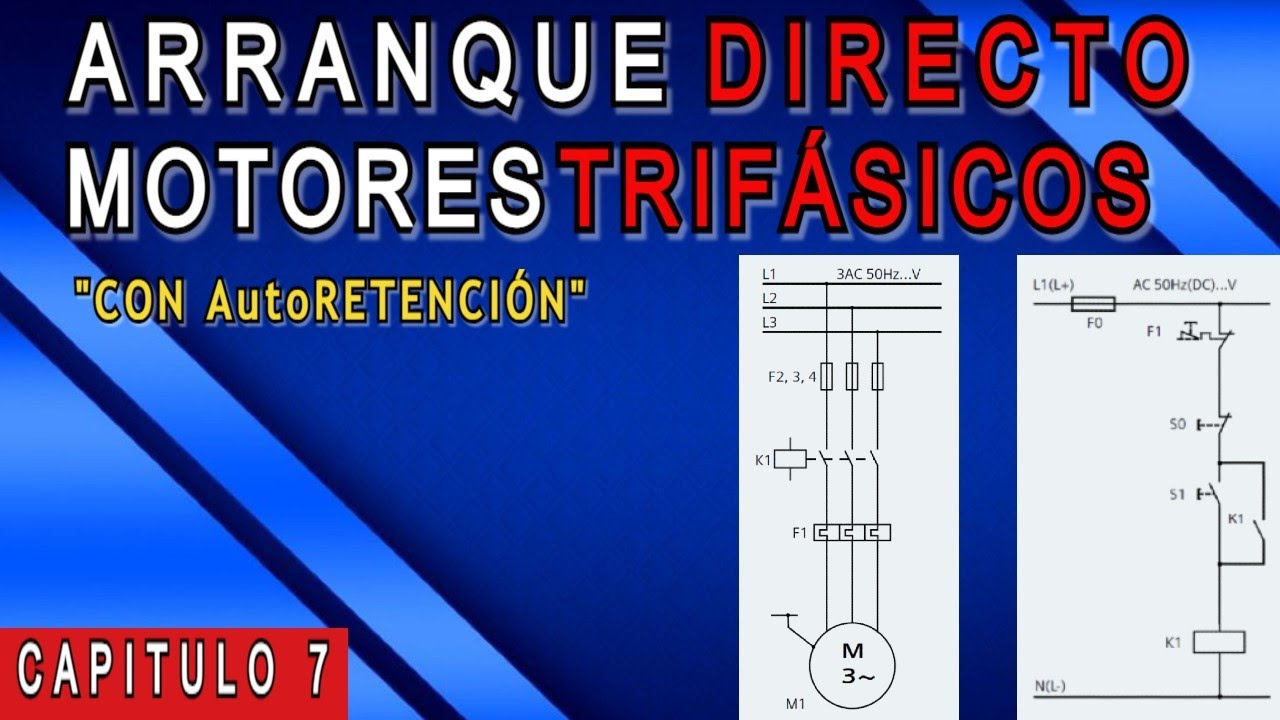 Circuito ARRANQUE DIRECTO de un MOTOR TRIF&Aacute;SICO | CAP&Iacute;TULO 7 Curso Electricidad Industrial COMPLETO