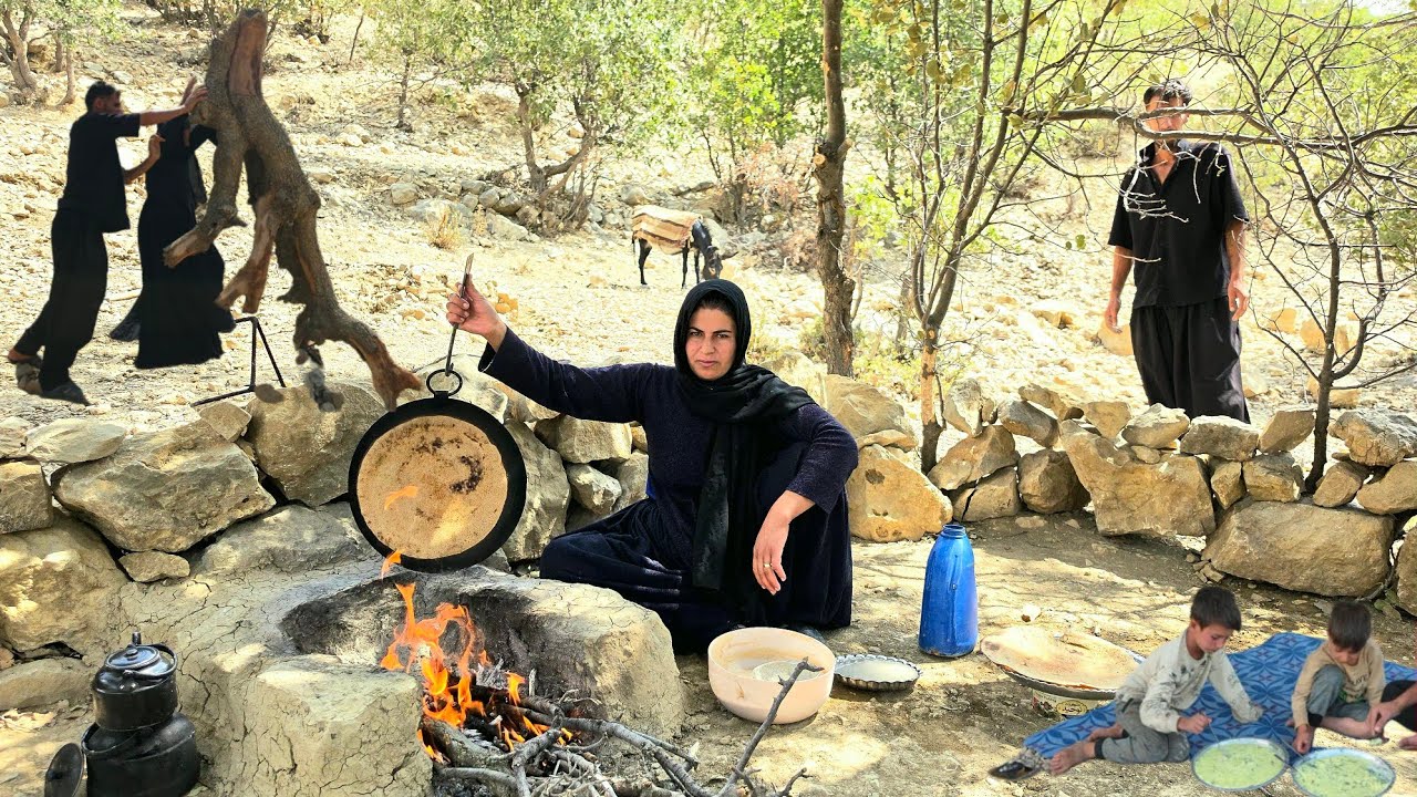Traditional Bread Baking with a Nomadic Woman😱🌱 A Real Day of Nomadic Life in Iran&rsquo;s Pristine Nature