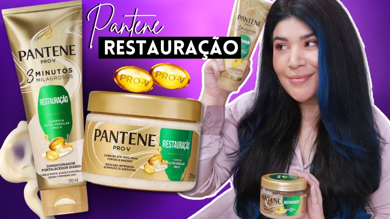 💚NOVO PANTENE RESTAURAÇÃO com Nutri-Pérolas Pro-V para cabelos 100% mais macios [Low Poo]