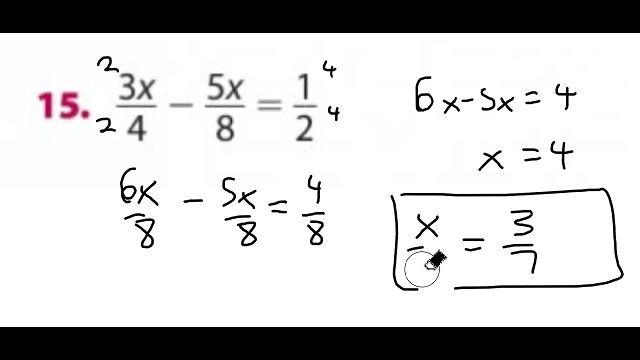linear equations with fractions