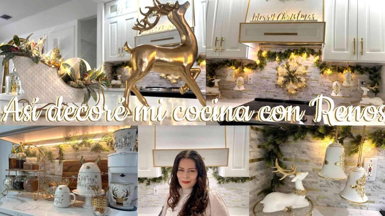 Asi Decore mi Cocina con Renos🦌IDEAS Encantadora para tu Cocina en esta Navidad✨🎄