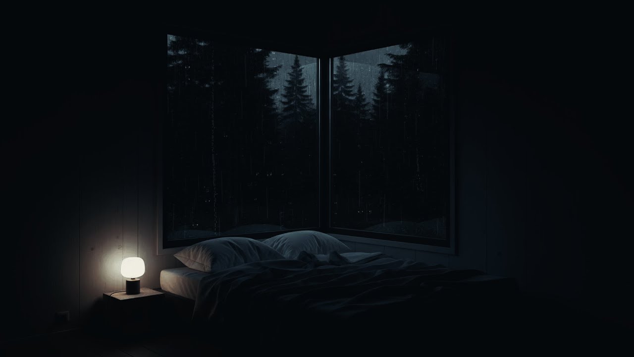 Heavy Rain on Window 🌙 | Cozy Bedroom Ambience for Deep Sleep