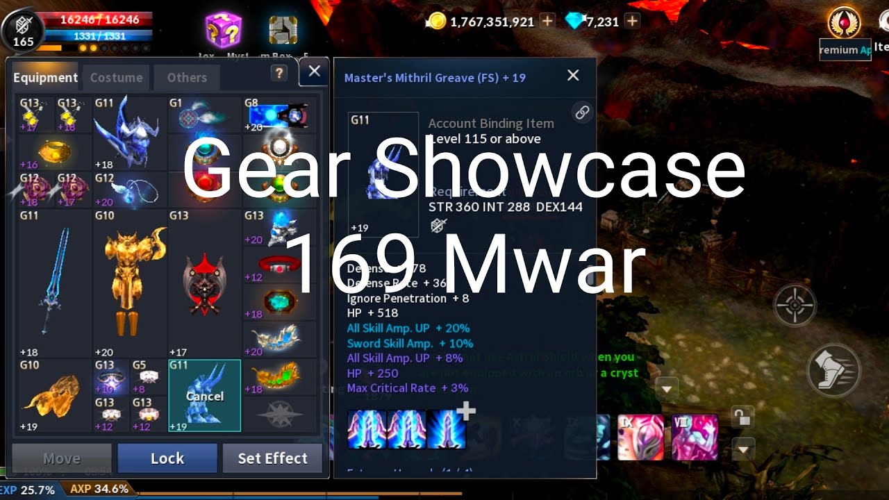 Cabal Mobile Force Shielder Gear Showcase 169 Mwar I BaLLaretYoutube I Andromeda Jan 2023