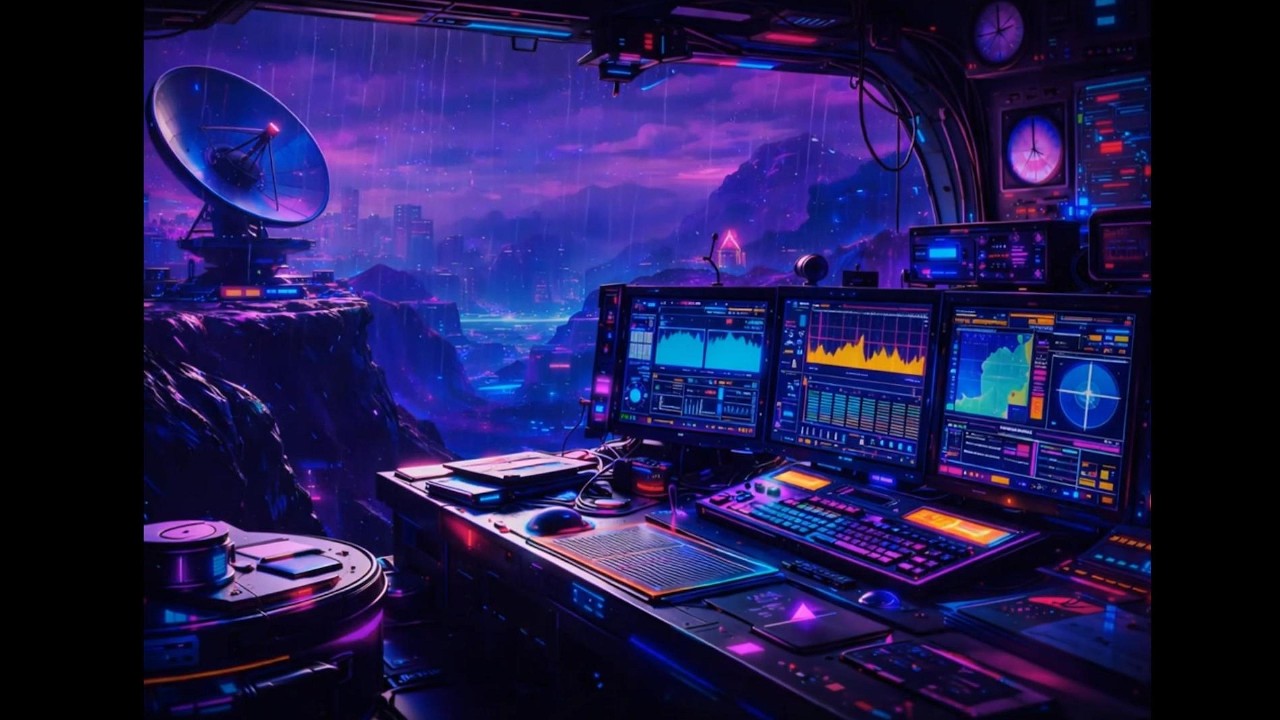 MIDNIGHT PROTOCOL | Futuristic Rain Observatory 🌧 Cyber City Night Ambience for Deep Focus (4K)