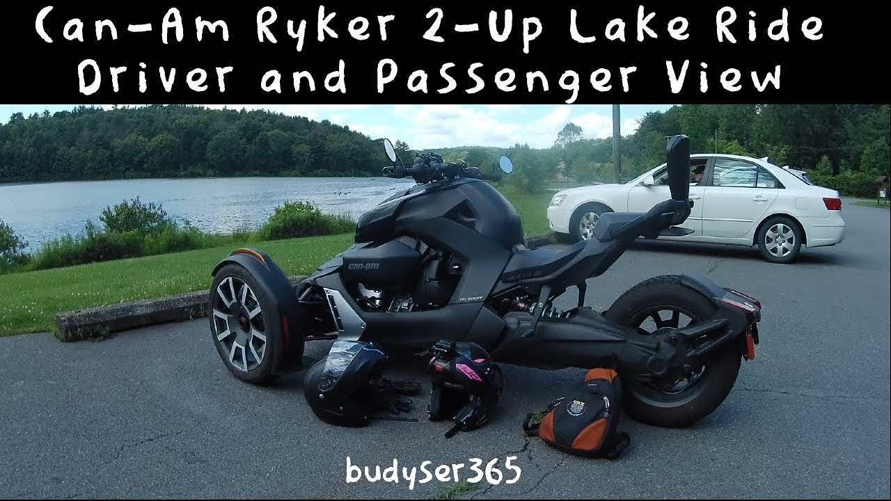 A Can-Am Ryker 2-Up Lake Ride with Driver and Passanger view