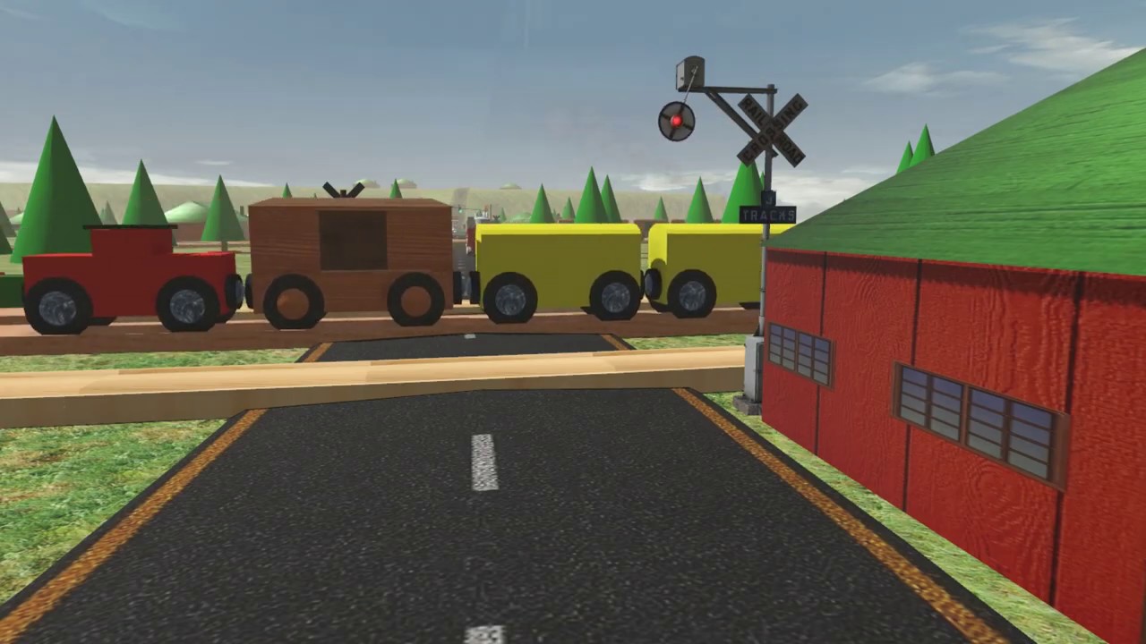Trainz 2019 Railfanning S02 E02: Toy Train Hits School Bus at Wig Wag Railroad Crossing
