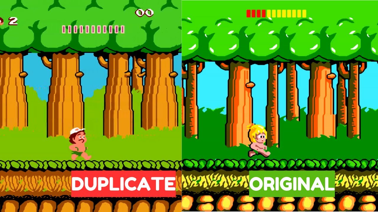 Adventure Island vs Wonder Boy which game is copied? Side by Side Comparison video