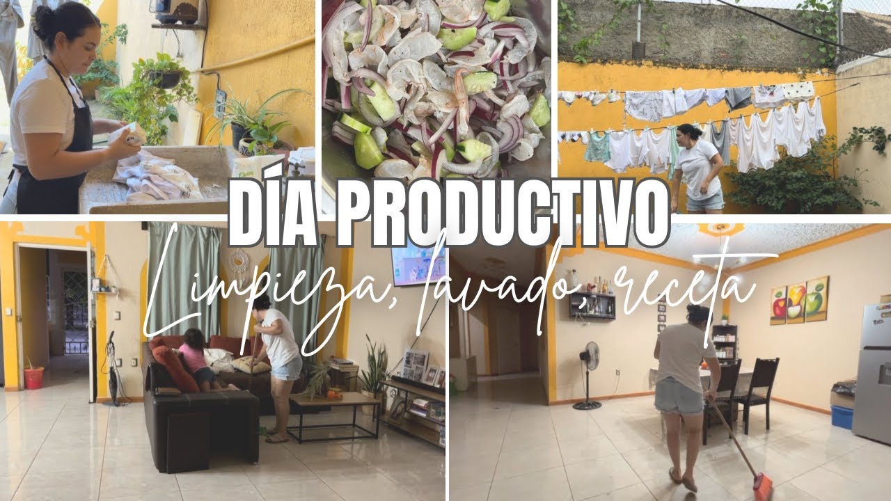 Día Productivo✅ Lavando a mano ropa blanca| Preoarando Mariscos 🍤 Limpieza de toda mi casa 🏡 Rutina✨