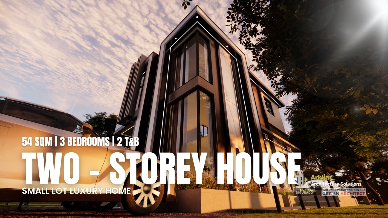 Planning to Build on a Small Lot? 54sqm 3-Bedroom House Design Idea