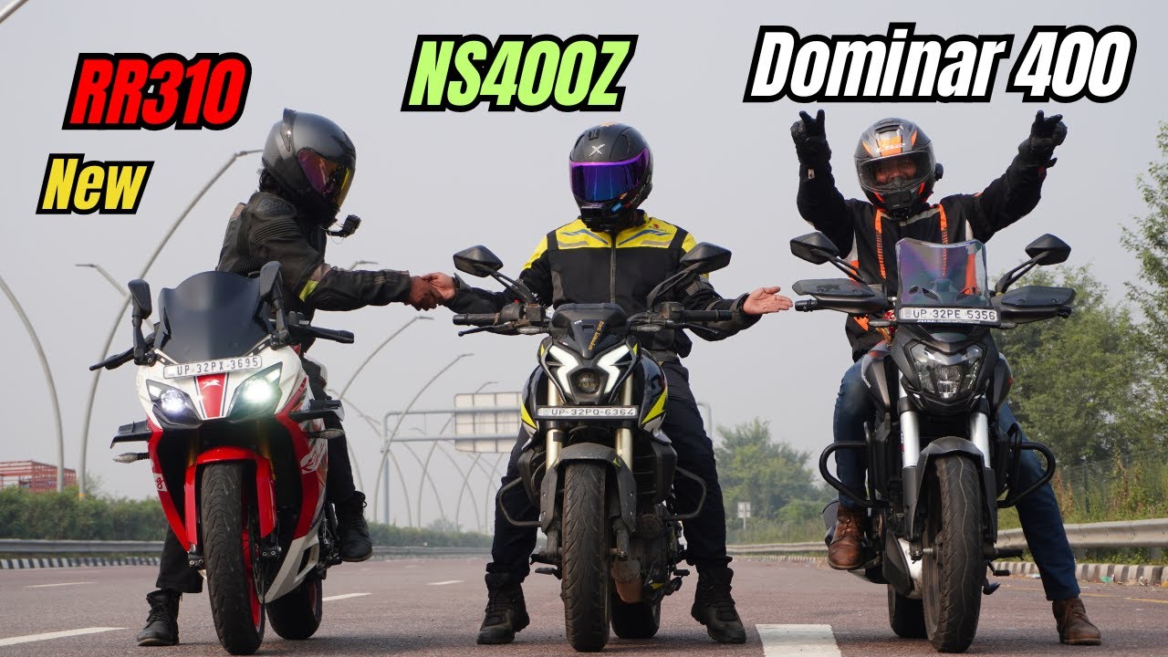 2025 RR310 vs NS400Z vs Dominar 400 Drag Race