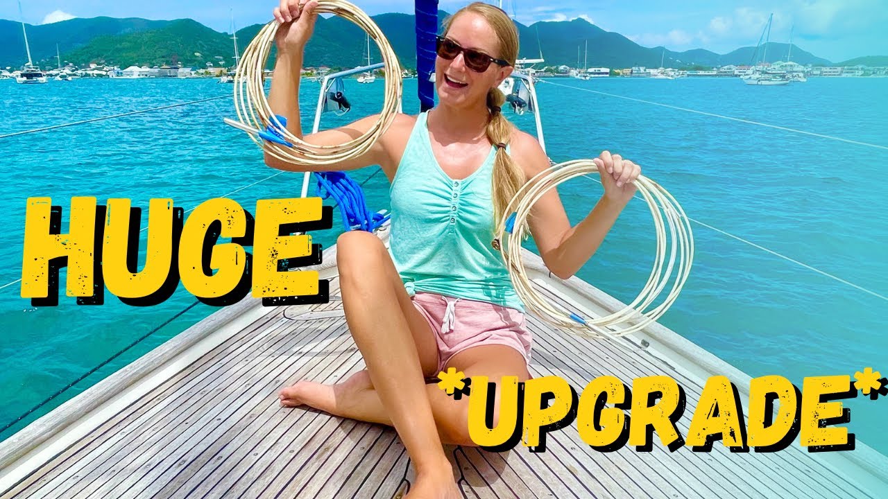 ⛵️BOAT PROJECTS in PARADISE🌴| REPLACING our (rusty) LIFELINES! | Hallberg Rassy 352