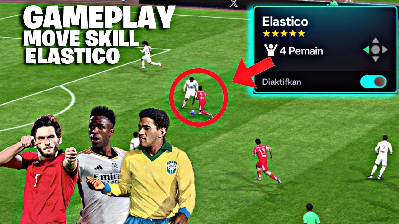 MOVE SKILL ELASTICO BIKIN PERTAHANAN MUSUH KOCAR KACIR - FC MOBILE