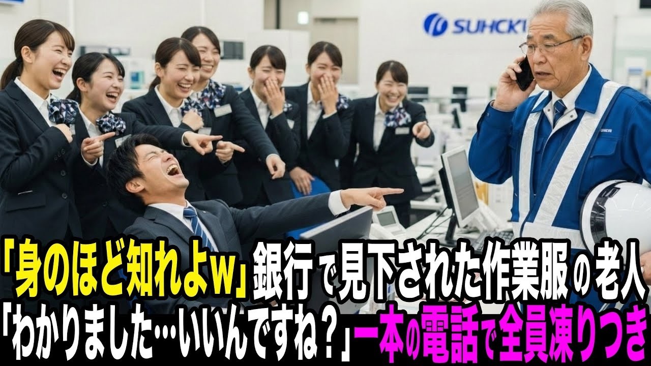 「身のほど知れよ」作業服の老人を見下した銀行。直後、一本の電話で全員が凍りつき地獄絵図