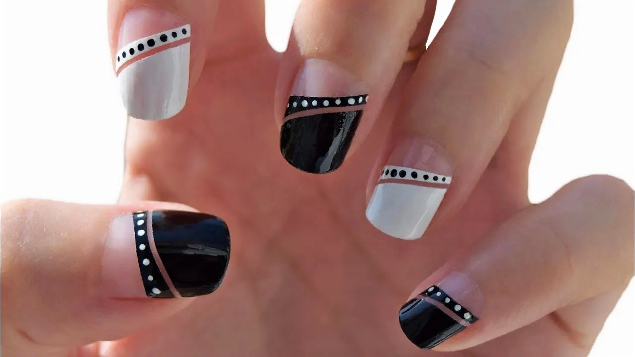 Manicura Francesa en Blanco y Negro | CristiNails