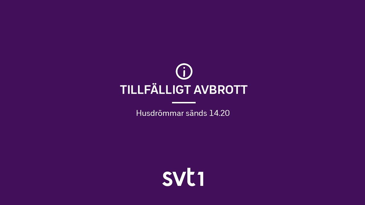 SVT1 Tillfälligt avbrott 2025-12-02 14:10 (Husdrömmar sänds 14:20)