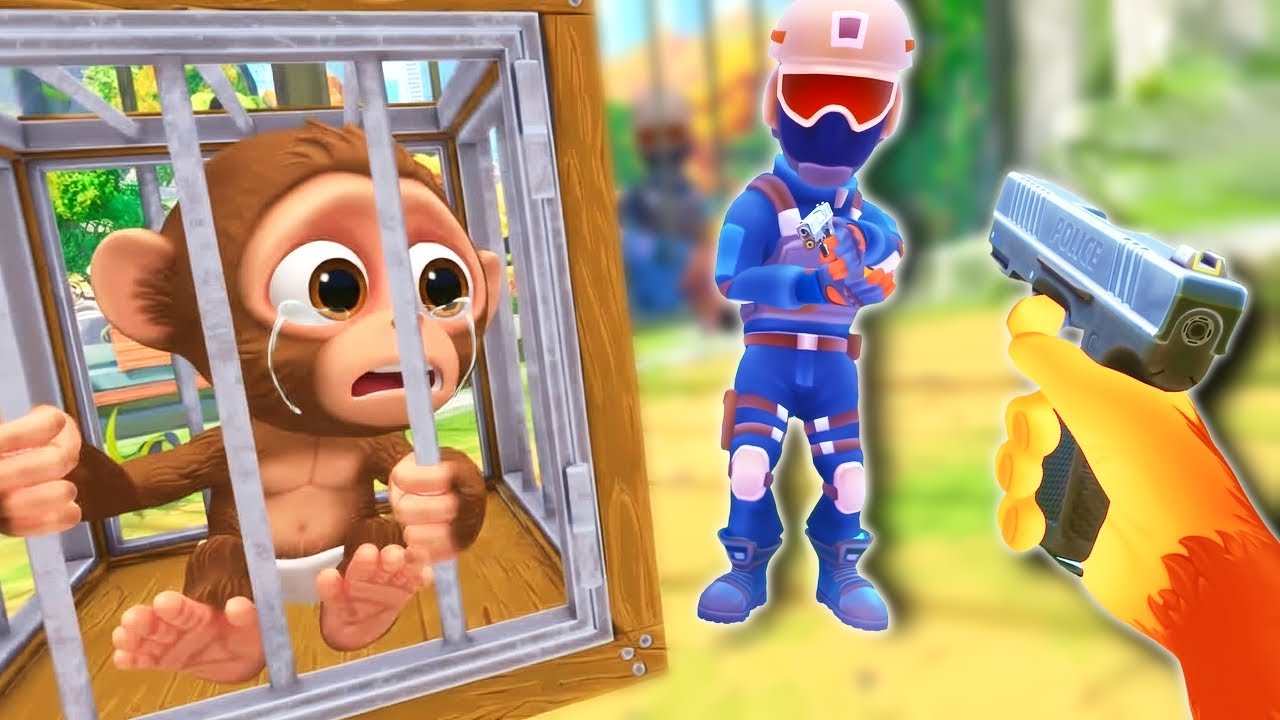 Mein BABY Affe wird von der POLIZEI entführt..!  I am Monkey VR Deutsch