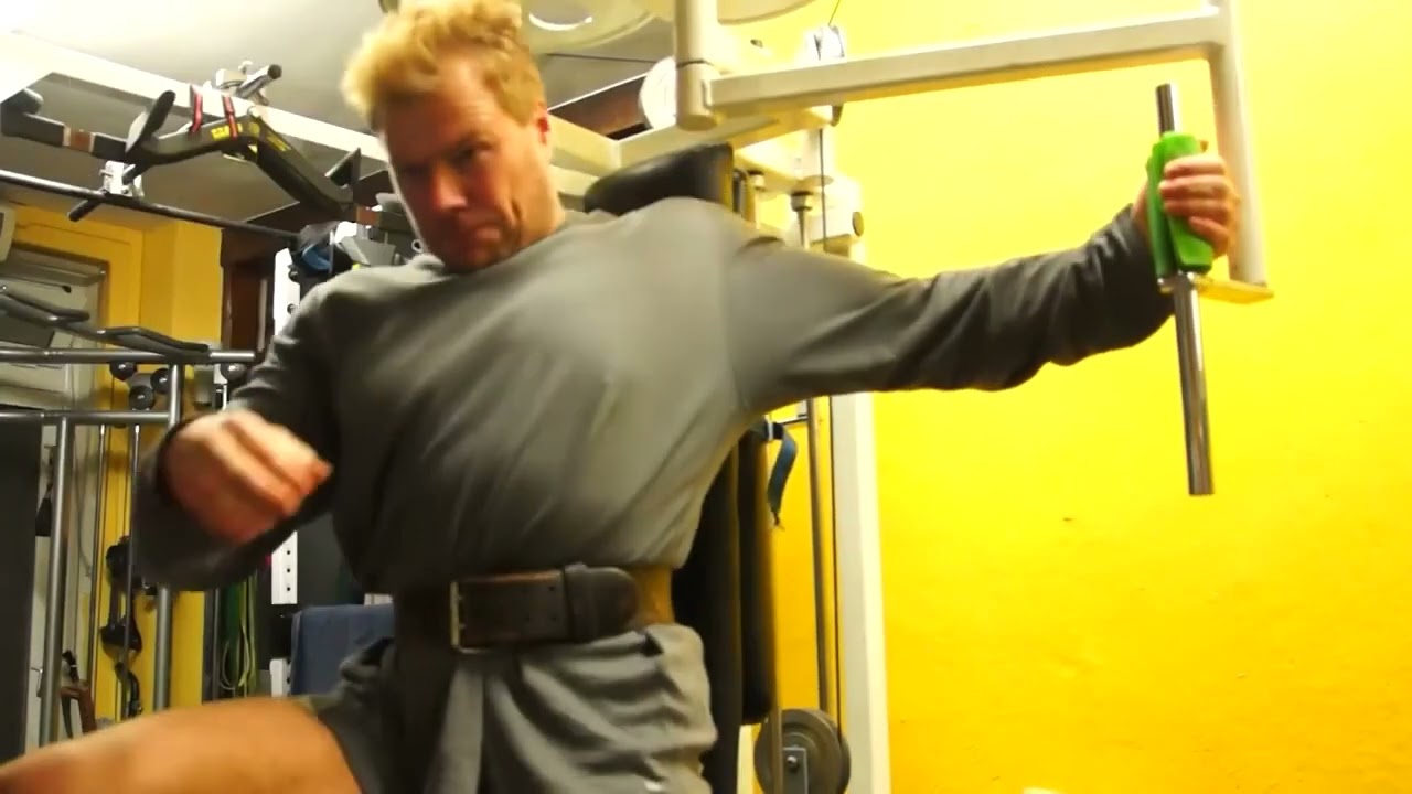 Chest flys on a Polaris pec deck machine