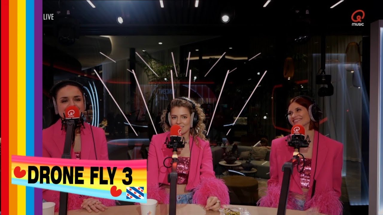 K3 BV battle Hanne Marthe en Julia bij Vincent Live op Qmusic België voor de radio spelletjes 