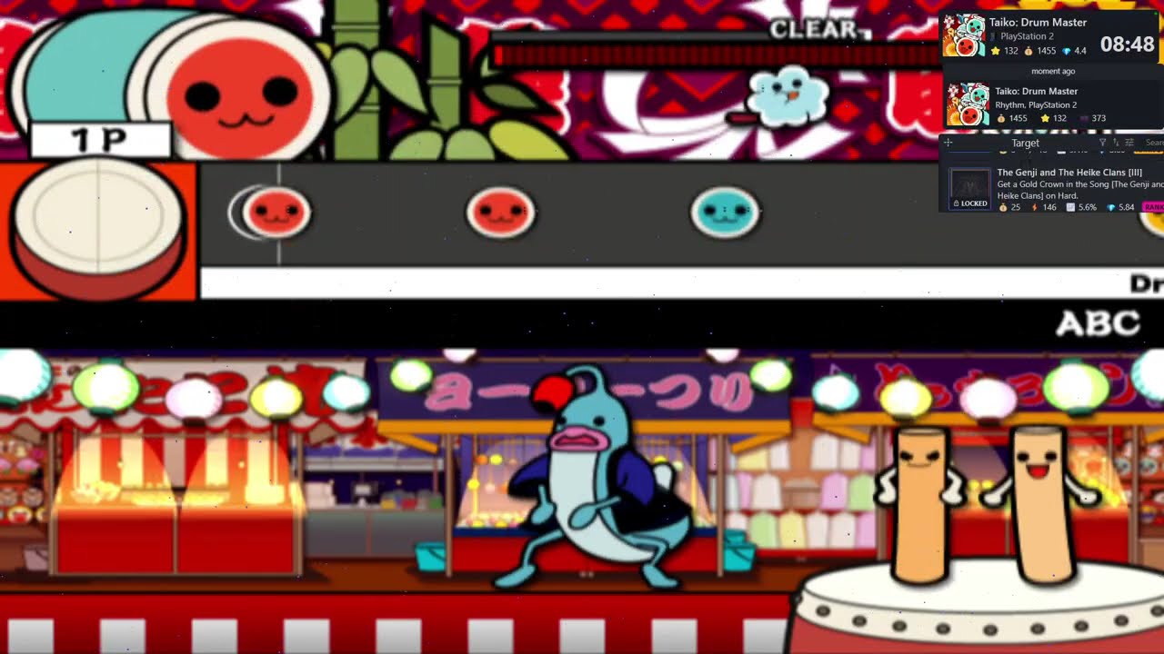 Taiko : Drum Master - NORMAL SONGS (Part 1) (Evergreen Challenge) (RetroAchievements)