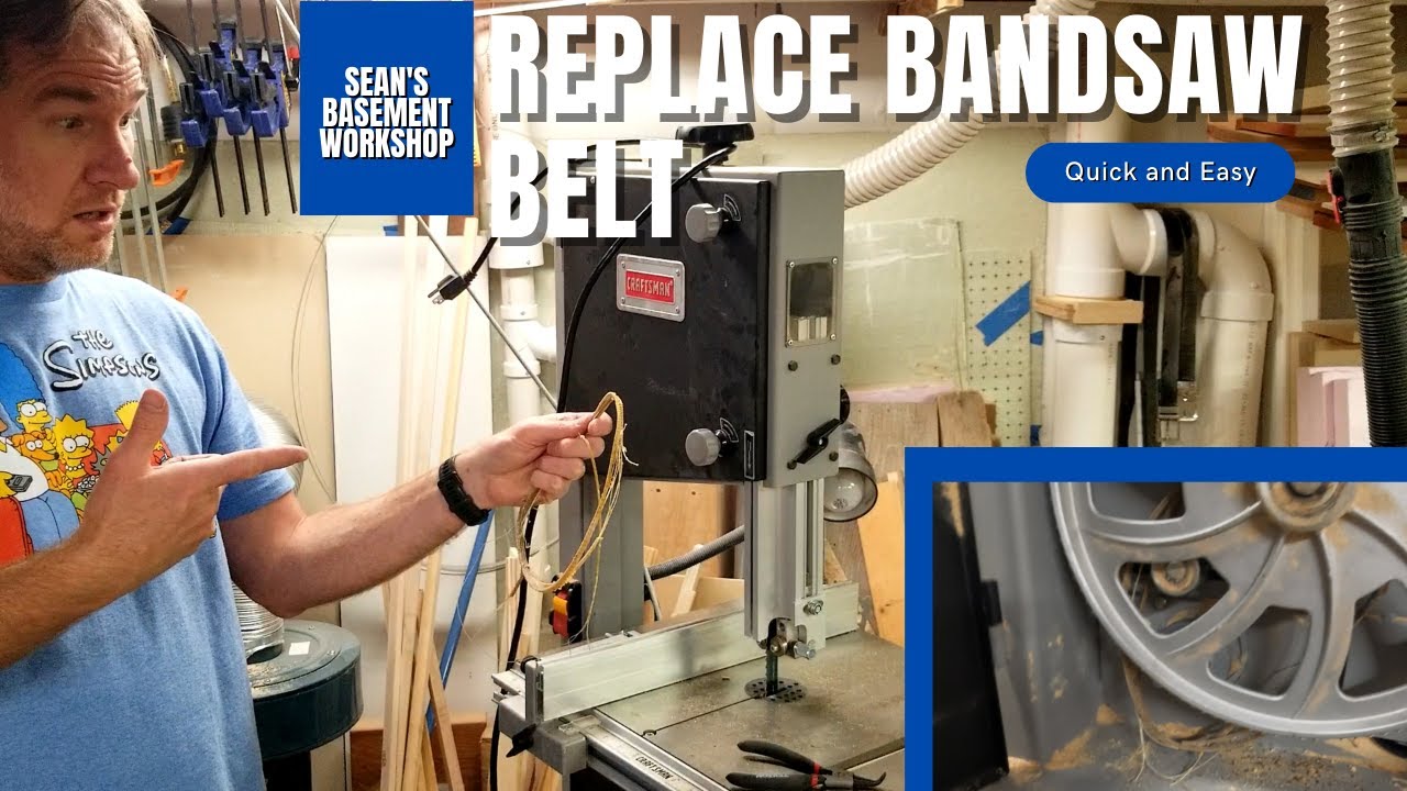 How to Replace a Broken Craftsman Bandsaw Belt FAST | SBW#75
