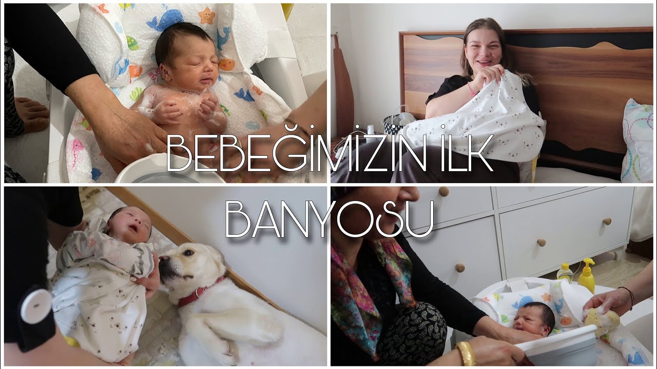 YENİDOĞAN BEBEĞİMİZİN İLK BANYOSU🐣| GÖBEK BAĞI DÜŞTÜ MÜ? | KÖPEĞİMLE BEBEĞİMİ TANIŞTIRDIM