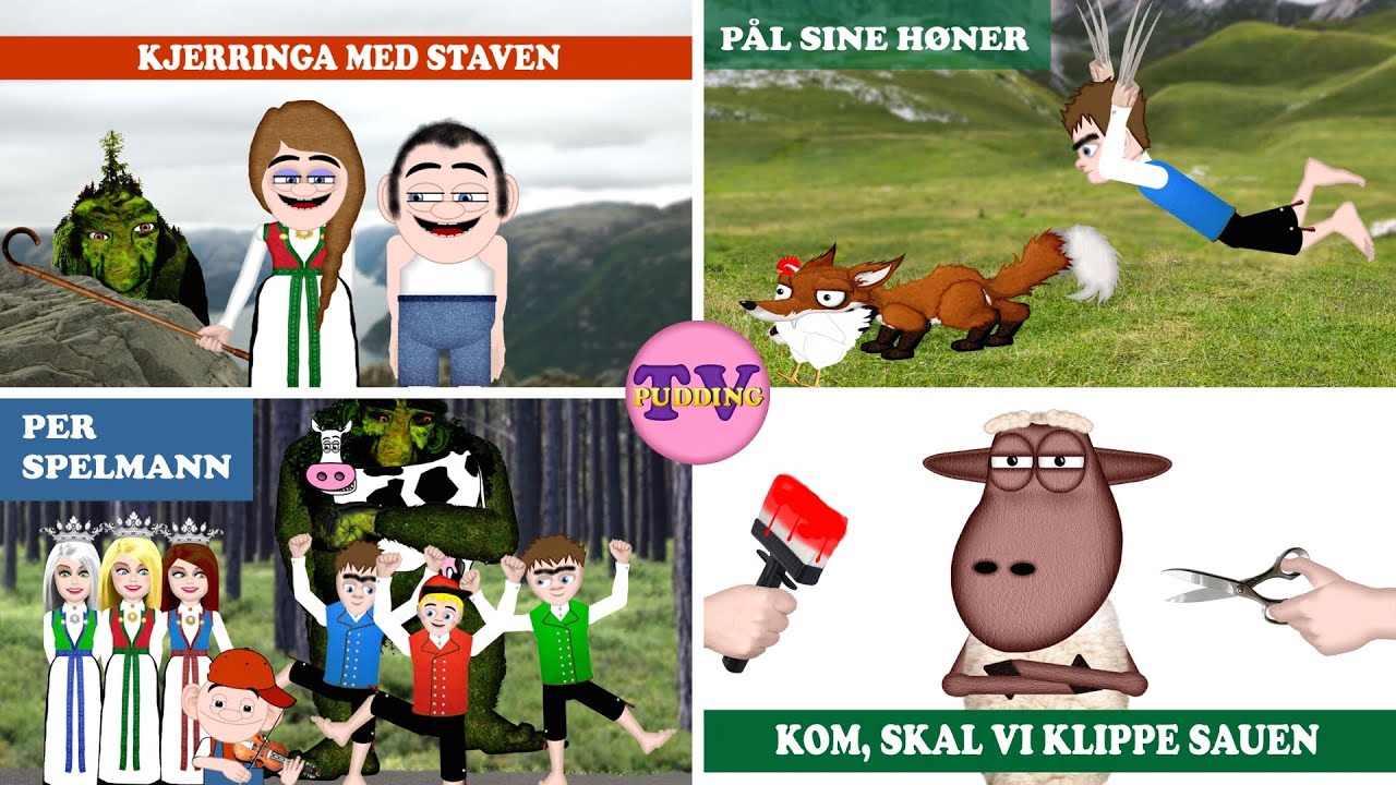 Kjerringa med staven - med mer | Norske barnesanger og folketoner