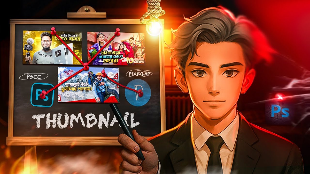 How to Make Professional Thumbnail on Mobile | PixelLab Tutorial Bangla😱