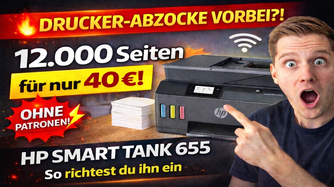 Nie wieder teure Patronen! HP Smart Tank Plus 655 ersteinrichtung einfach erklärt
