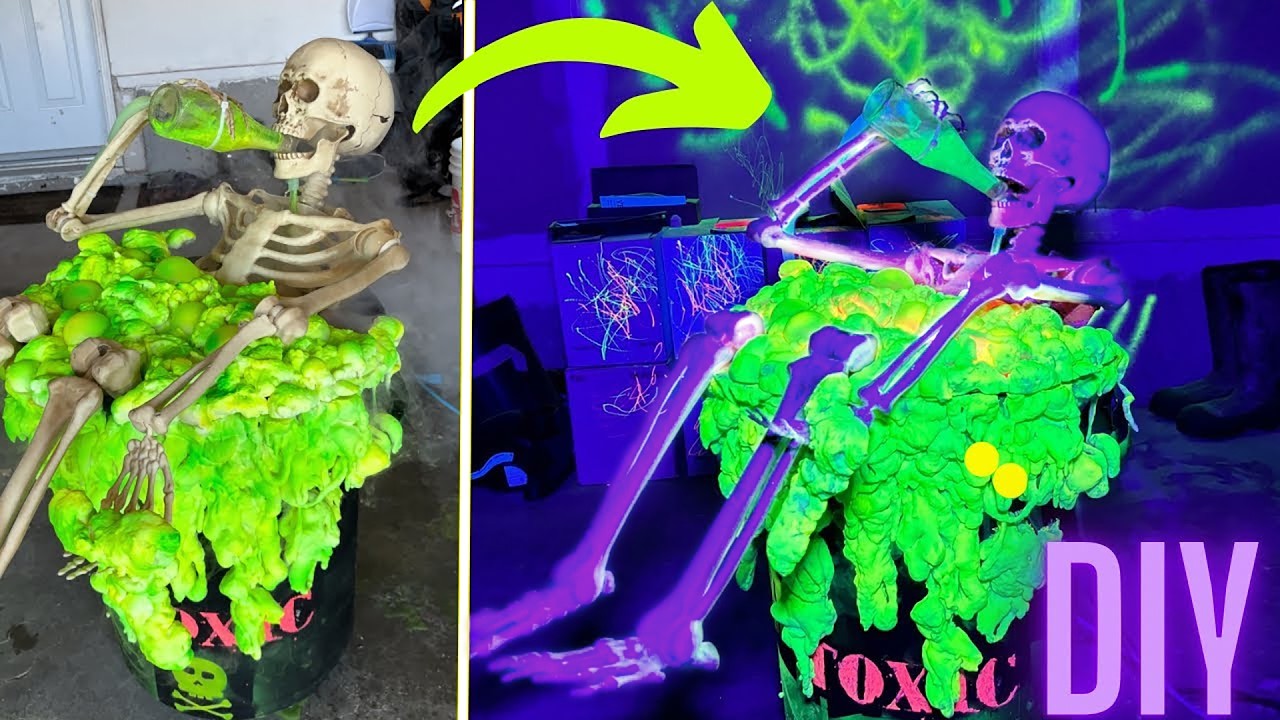 Making a TOXIC Drinking Skeleton💀 🎃 DIY Halloween Prop