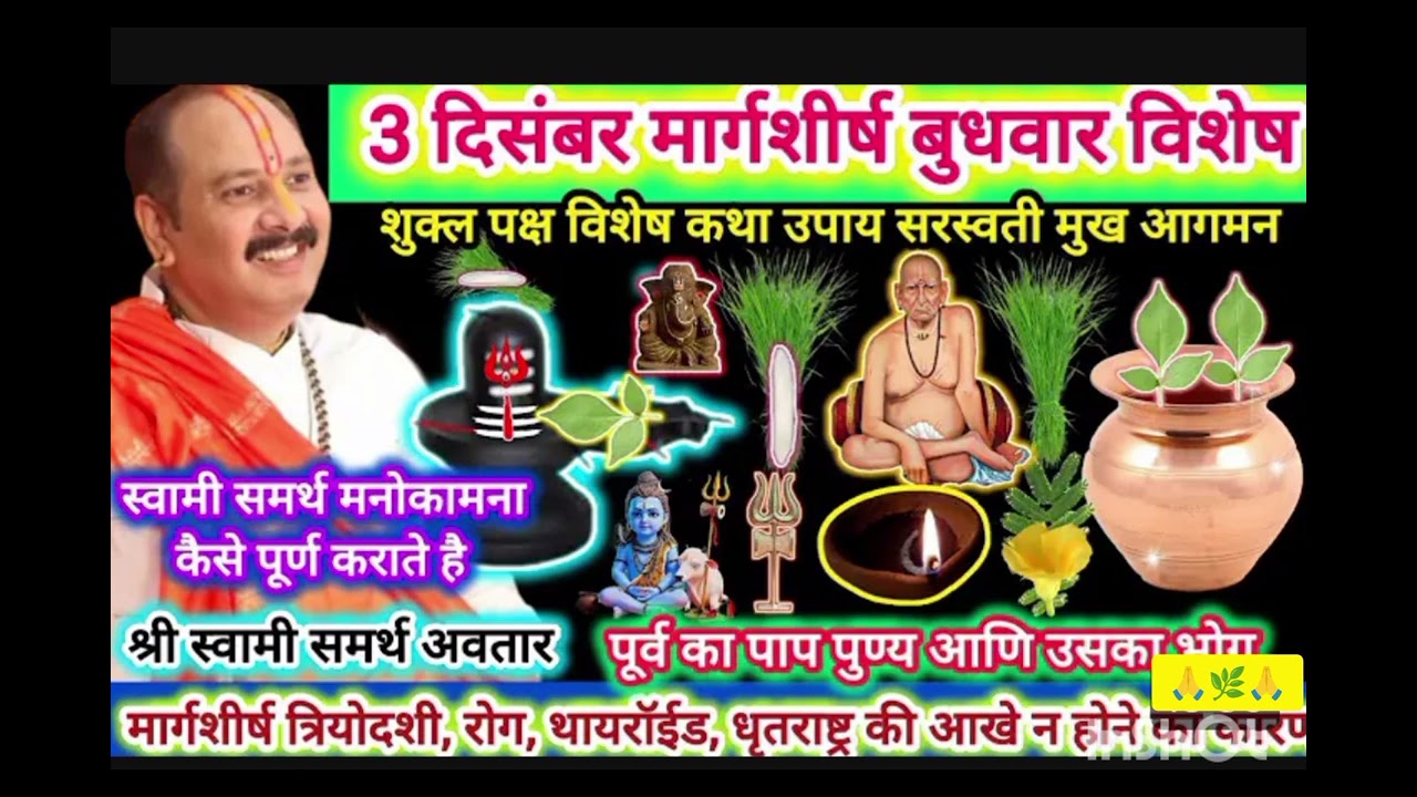 3 दिसंबर मार्गदर्शन बुधवार विशेष मनोकामना पूर्ति उपाय कथा  रोग प्रदीप मिश्रा जी ने बताया 🌿