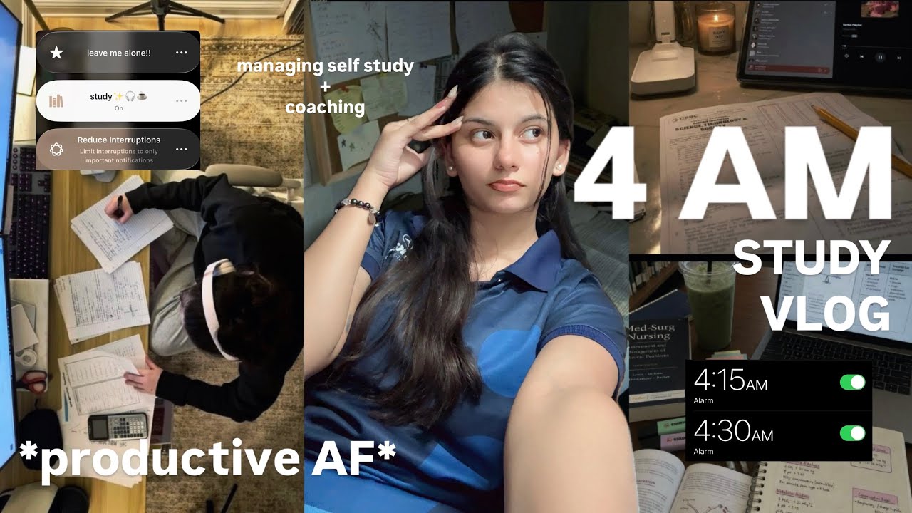 A 4 AM STUDY DAY ⏰💤📚| Productive day in my life 👩🏻&zwj;💻| NEET 2027 |