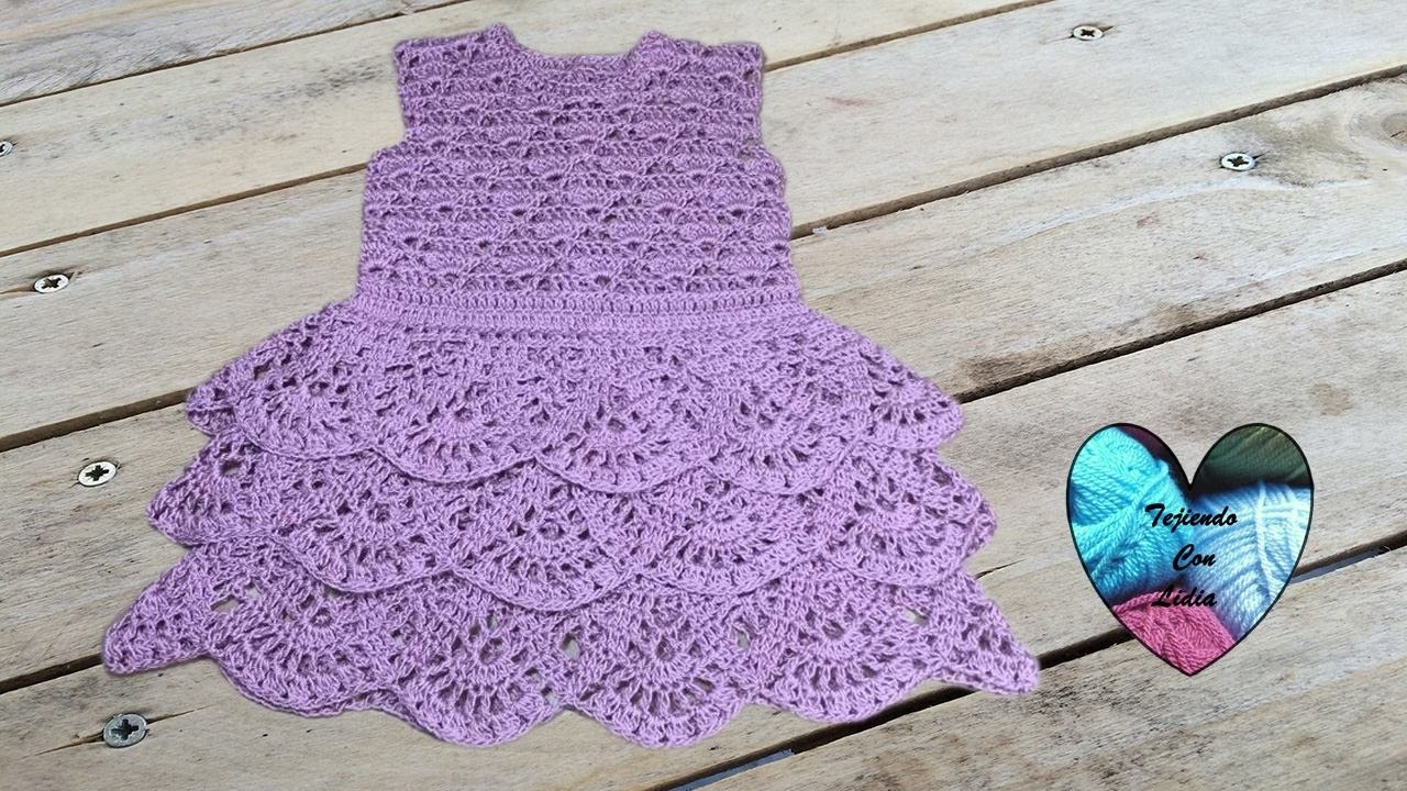 Vestido con volantes maravilloso tejido a crochet paso a paso DIY parte 1/2