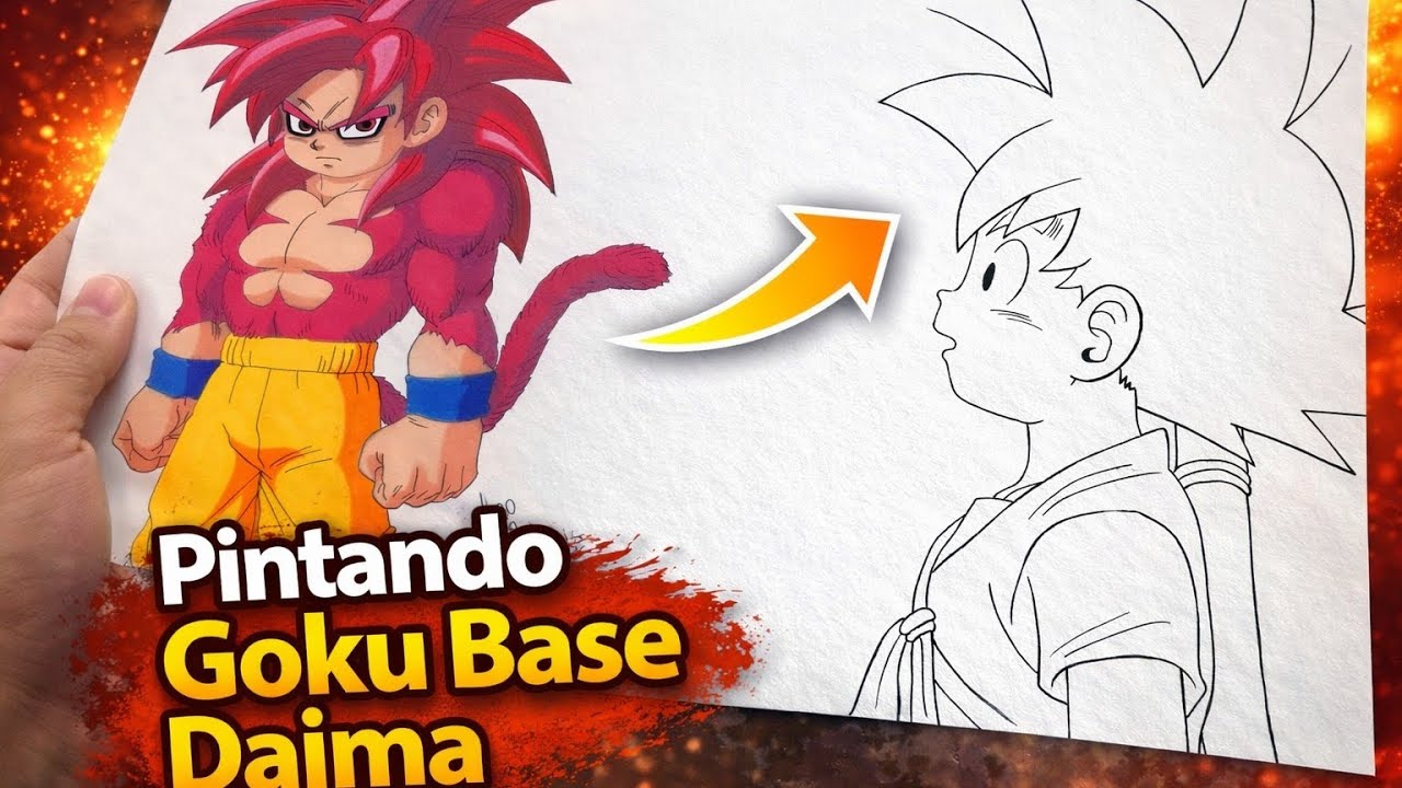 Finalizado!!! Pintando Goku Base 4 Dragon Ball Daima (Parte Final) - Speed Drawing