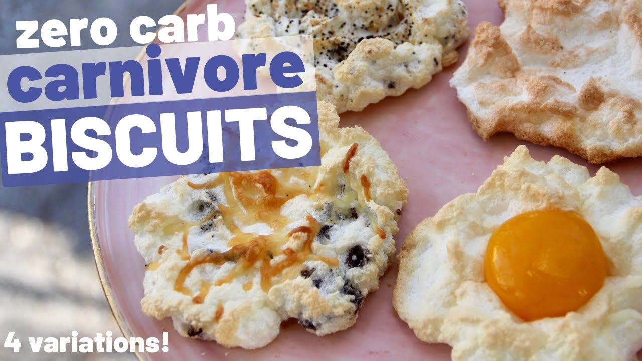 ZERO CARB BISCUITS ~ 4 WAYS | Keto Carnivore Diet Recipes | WHAT TO DO WITH EGG WHITES PT. 2