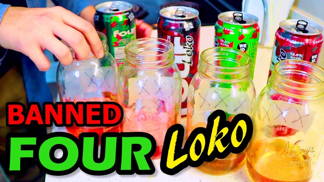 Сравнение оригинальной запрещенной версии Four Loko 2010 года и новой версии Four Loko 2017 года.