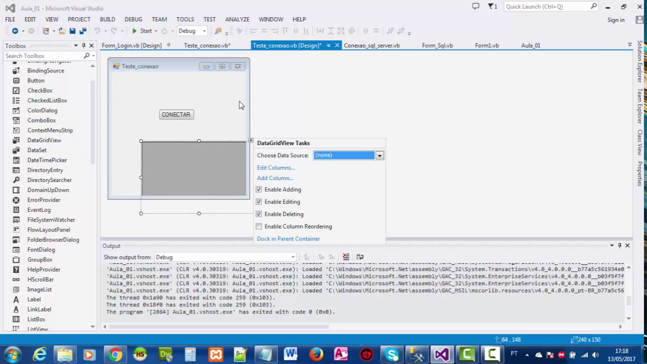 CONECTAR VISUAL STUDIO COM BANCO DE DADOS SQL SERVER