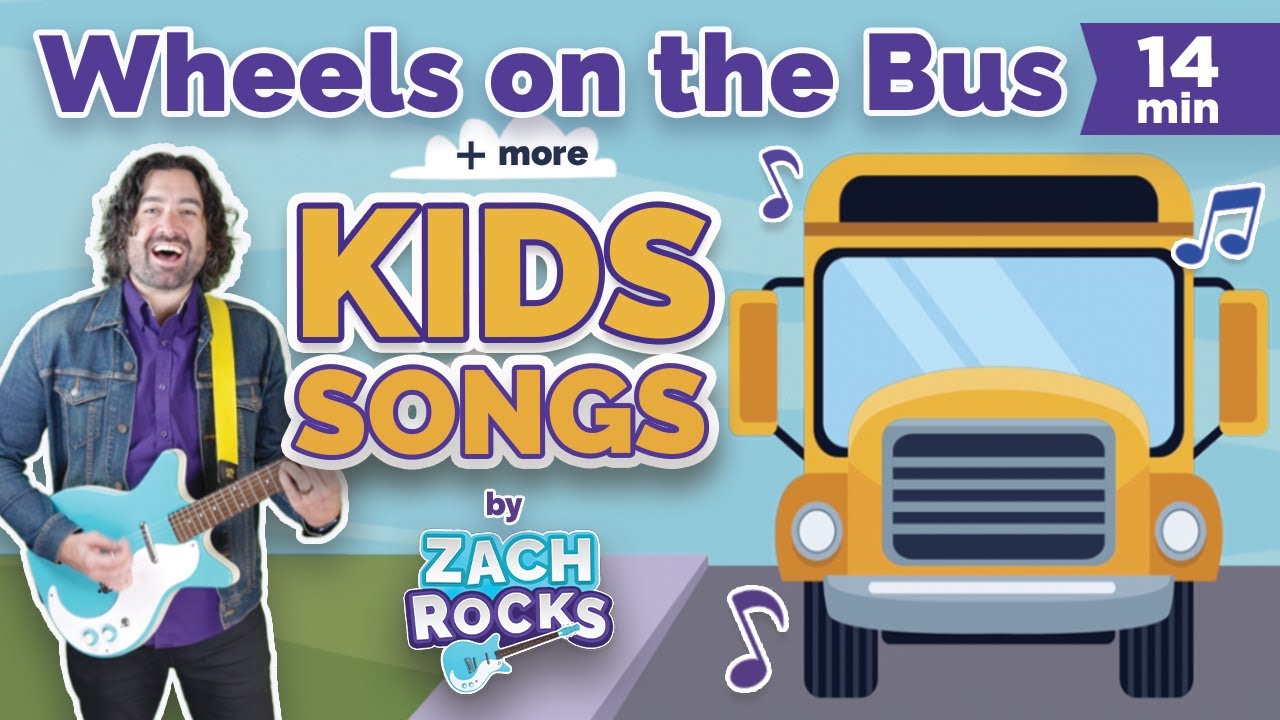 Wheels On The Bus + More Kids Songs & Nursery Rhymes | by Zach Rocks